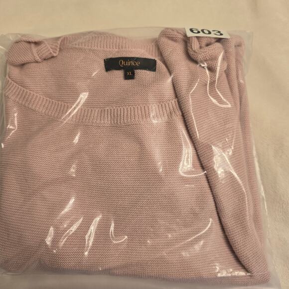 Quince Cotton Cashmere Dolman Sweater Pink XL Soft Knit Minimalist Cozy Luxury - Picture 9 of 9